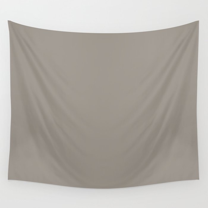 Retro Taupe Mushroom Gray Solid Wall Tapestry Gallery Image 1