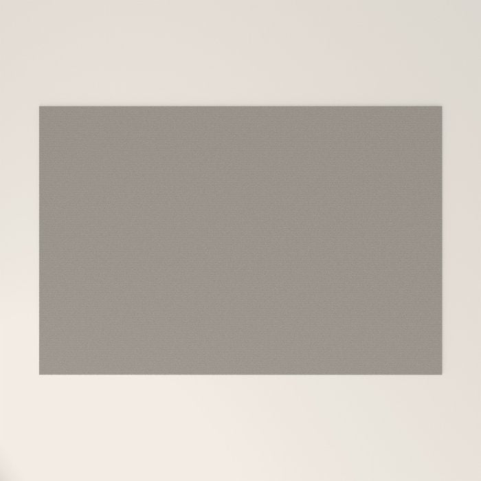 Retro Taupe Mushroom Gray Solid Welcome Mat Gallery Image 1