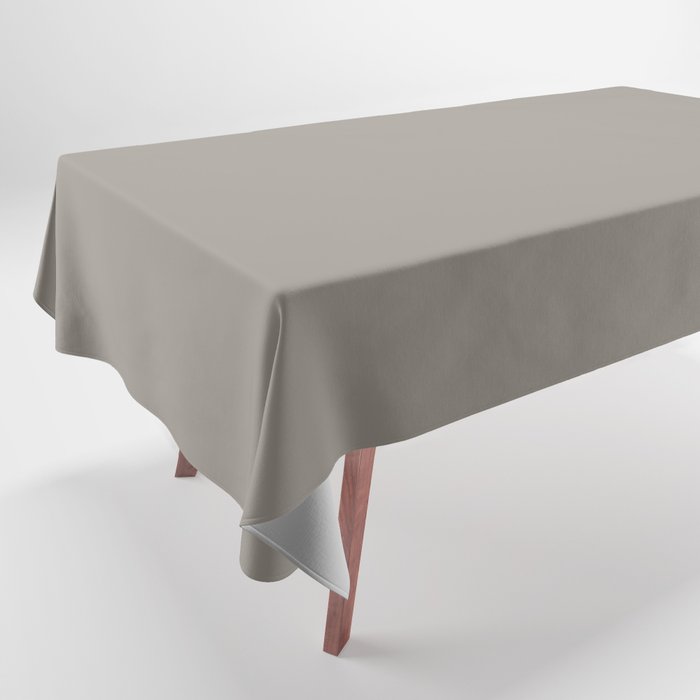 Retro Taupe Mushroom Gray Solid Tablecloth Gallery Image 1