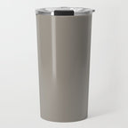 Retro Taupe Mushroom Gray Solid Travel Mug Gallery Image 1