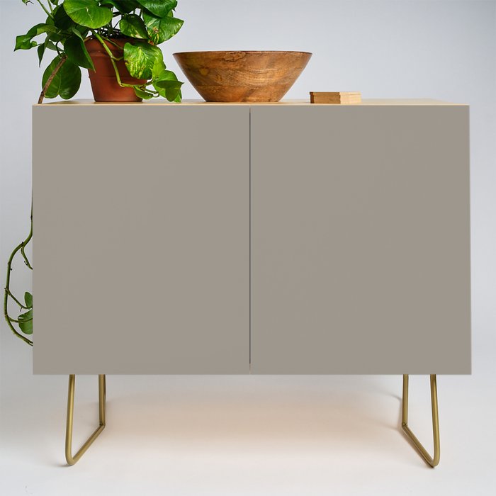 Retro Taupe Mushroom Gray Solid Credenza Gallery Image 1