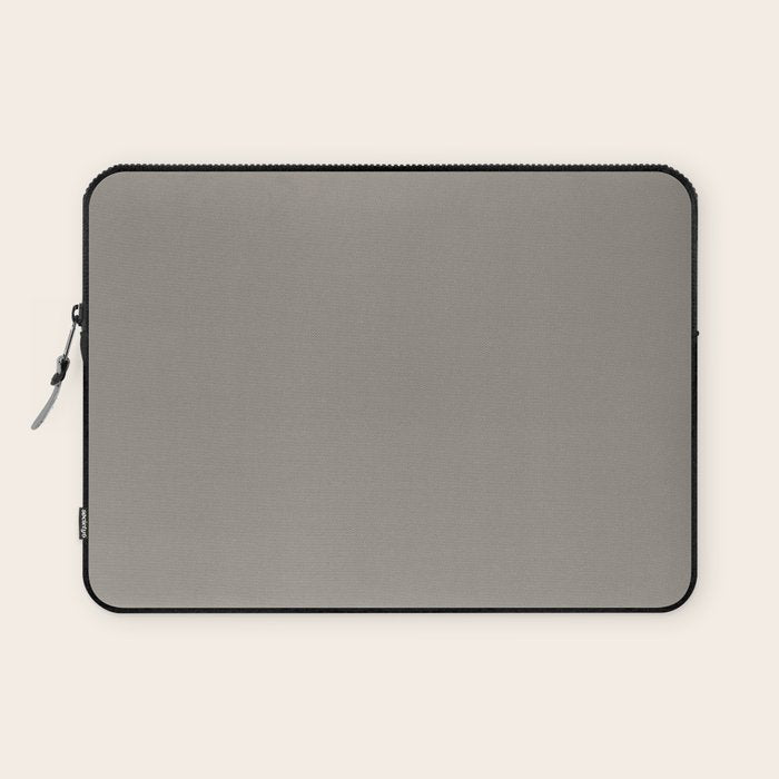 Retro Taupe Mushroom Gray Solid Laptop Sleeve Gallery Image 1