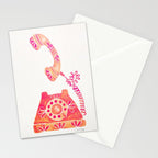 Vintage Rotary Phone - Peach Palette Stationery Card Gallery Image 2