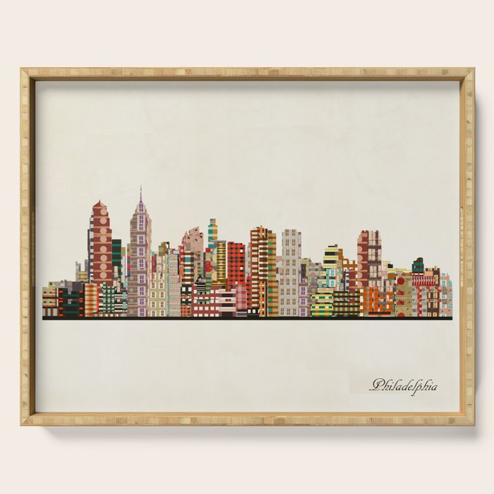 philadelphia skyline Serving Tray Gallery Image 1