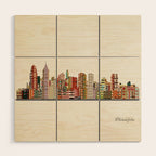 philadelphia skyline Wood Wall Art Gallery Image 1