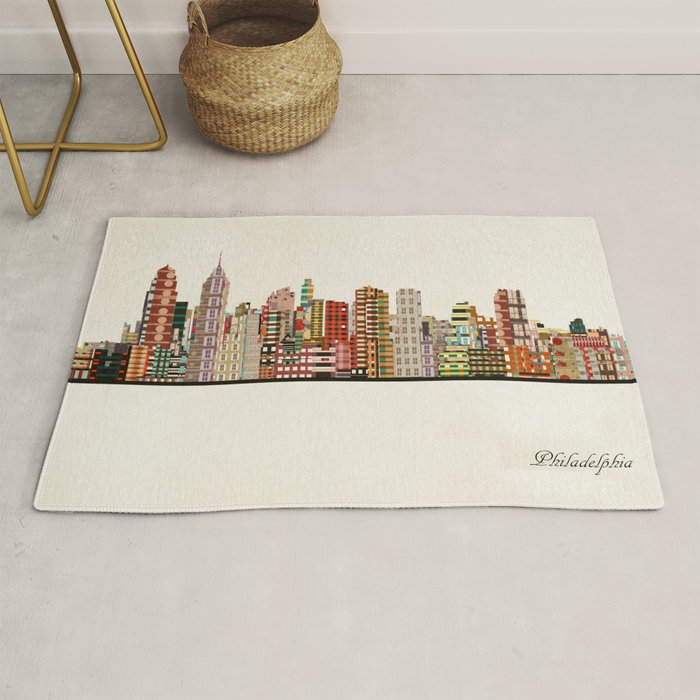 philadelphia skyline Rug Gallery Image 1