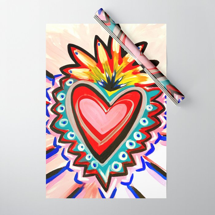 Sacred Heart Pink Wrapping Paper Gallery Image 1
