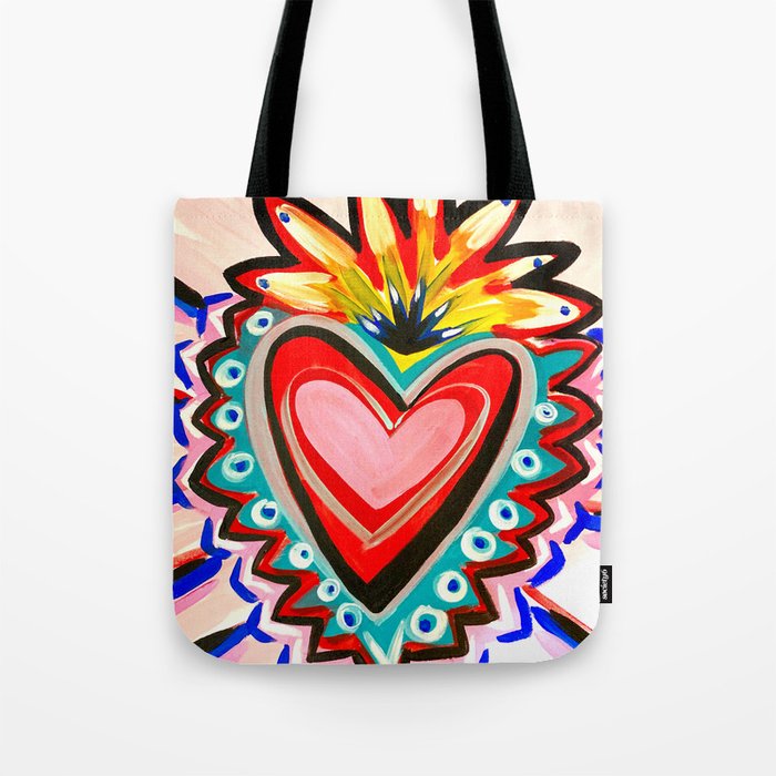 Sacred Heart Pink Tote Bag Gallery Image 1