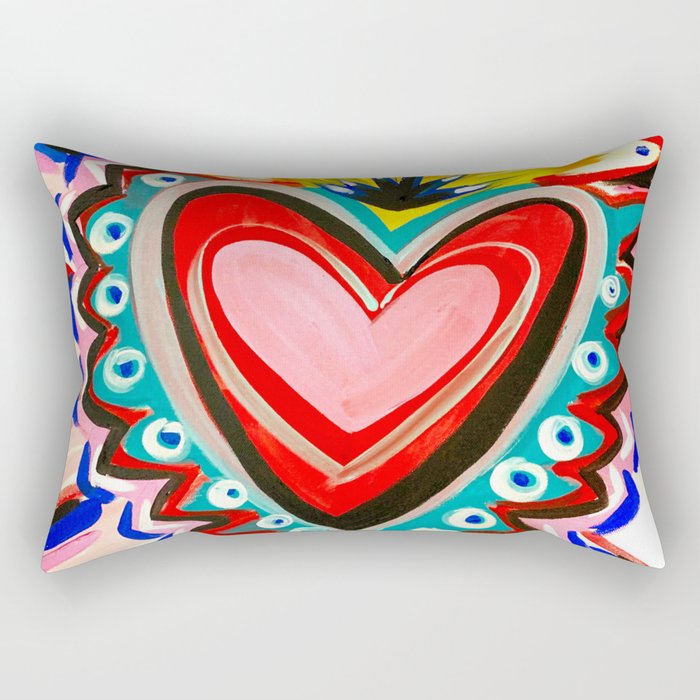 Sacred Heart Pink Rectangular Pillow Gallery Image 2