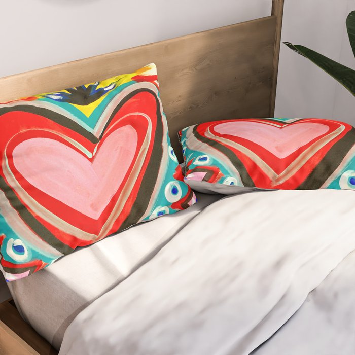 Sacred Heart Pink Pillow Sham Gallery Image 2