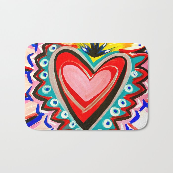 Sacred Heart Pink Bath Mat Gallery Image 1