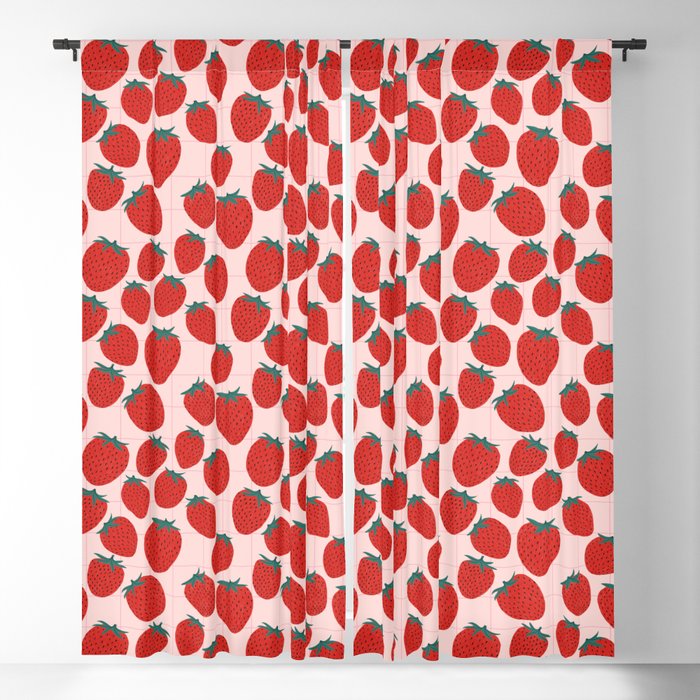 Strawberries and market I Window Curtain Gallery Image 1