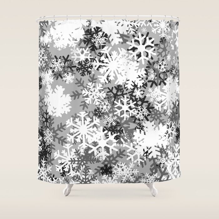 Snowflake Camo Shower Curtain Gallery Image 1