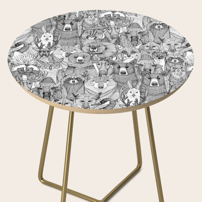 canadian animals black white Side Table Gallery Image 2