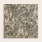 canadian animals black white Wood Wall Art Gallery Image 1