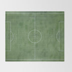 Soccer Field, Football Field, Green Grass Football Field Background Throw Blanket Gallery Image 2