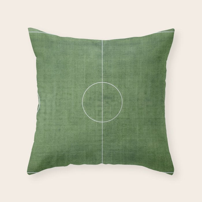 Soccer Field, Football Field, Green Grass Football Field Background Throw Pillow Gallery Image 6