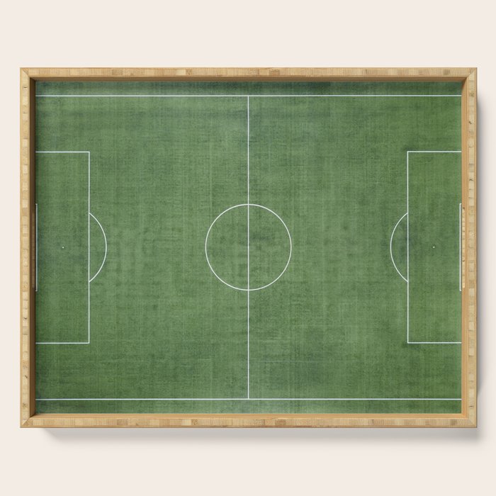 Soccer Field, Football Field, Green Grass Football Field Background Serving Tray Gallery Image 1