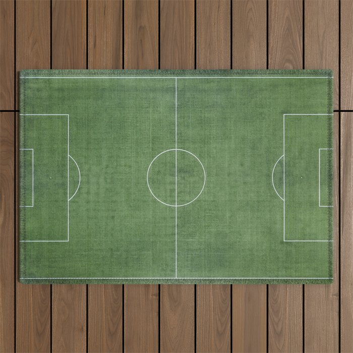 Soccer Field, Football Field, Green Grass Football Field Background Outdoor Rug Gallery Image 1