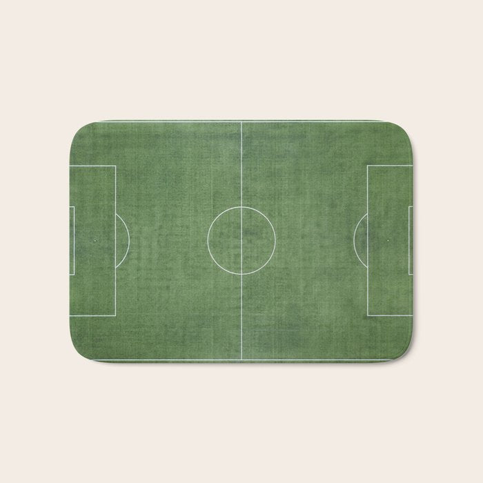 Soccer Field, Football Field, Green Grass Football Field Background Bath Mat Gallery Image 1