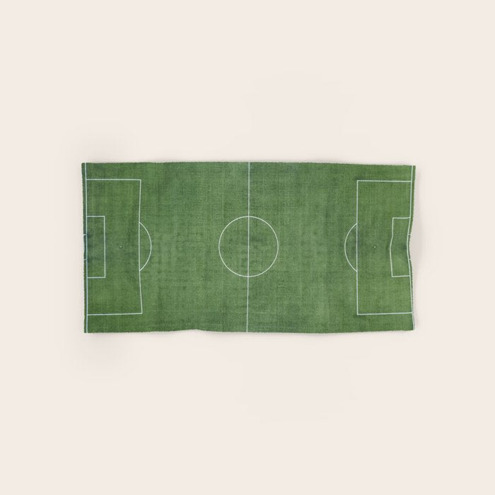 Soccer Field, Football Field, Green Grass Football Field Background Bath Towel Gallery Image 1