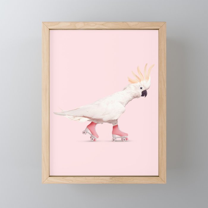 ROLLERSKATING COCKATOO Mini Art Print Gallery Image 1