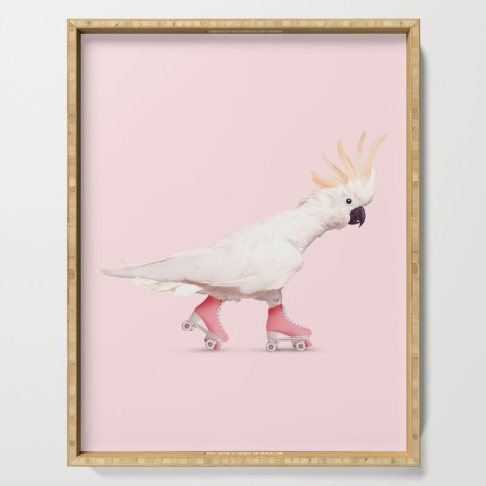ROLLERSKATING COCKATOO Serving Tray Gallery Image 1