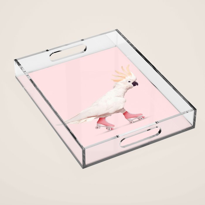 ROLLERSKATING COCKATOO Acrylic Tray Gallery Image 1