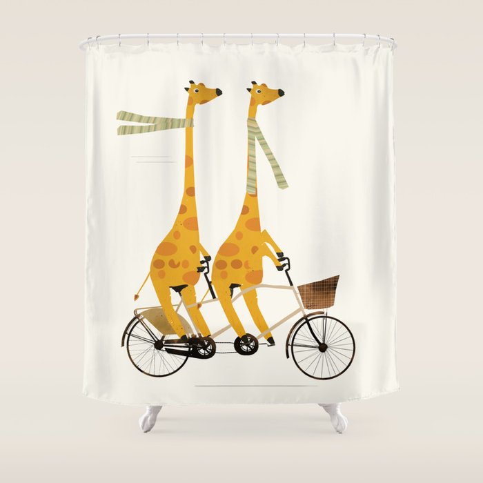 lets tandem giraffes Shower Curtain Gallery Image 1