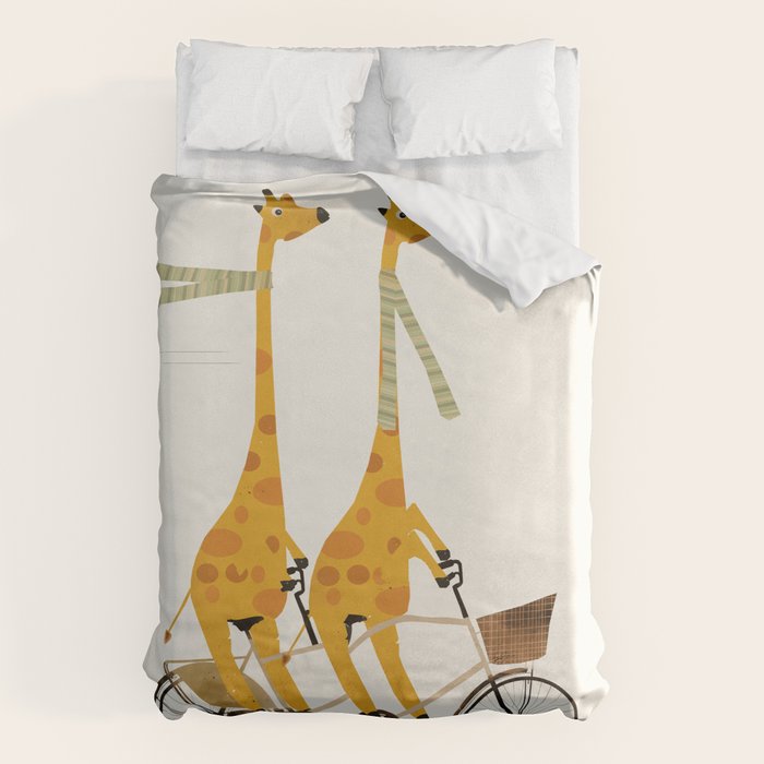 lets tandem giraffes Duvet Cover Gallery Image 1