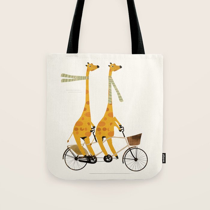lets tandem giraffes Tote Bag Gallery Image 1