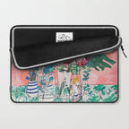 Cockatoo Vase - Bouquet of Flowers on Coral and Jungle Laptop Sleeve Gallery Image 2