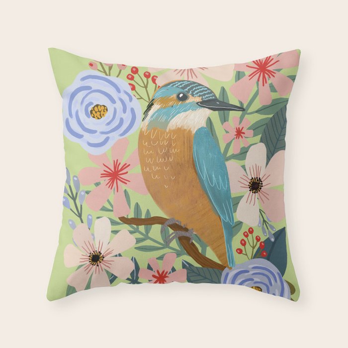 Ble Bird Throw Pillow Gallery Image 1