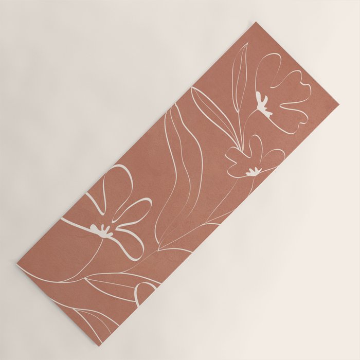 Little Flower Outline on Clay 03 Yoga Mat Gallery Image 1