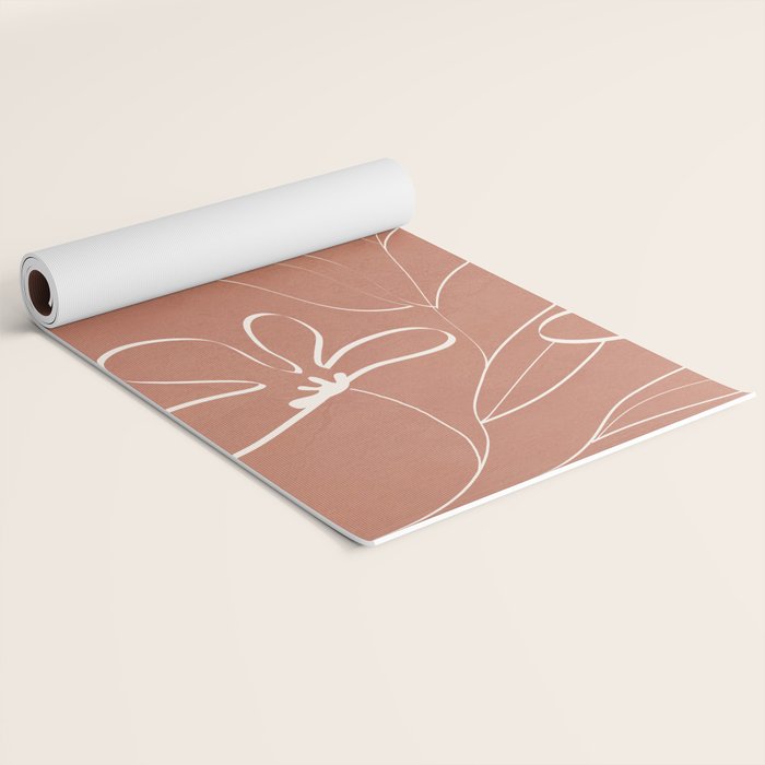 Little Flower Outline on Clay 03 Yoga Mat Gallery Image 2