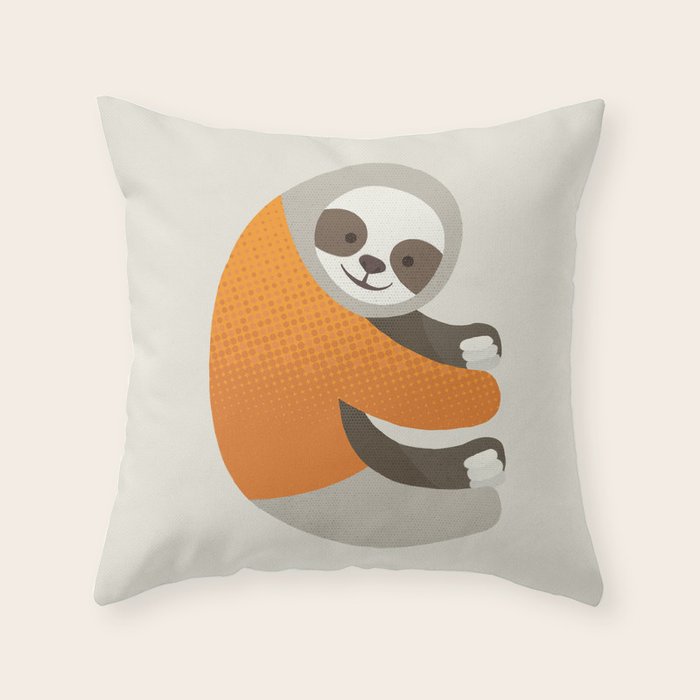 Whimsy Sloth Throw Pillow Gallery Image 6