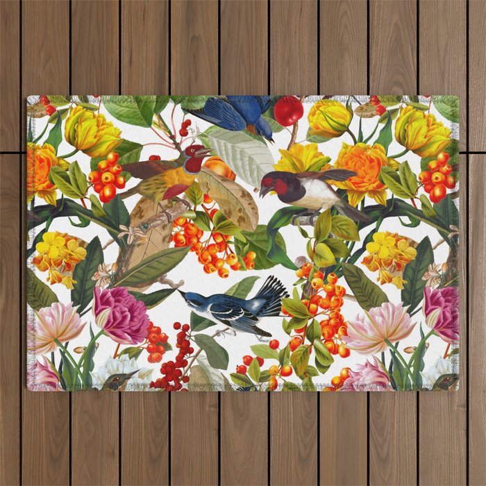 Floral and Birds XLVI Outdoor Rug Gallery Image 1