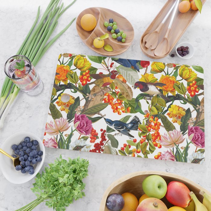 Floral and Birds XLVI Cutting Board Gallery Image 2