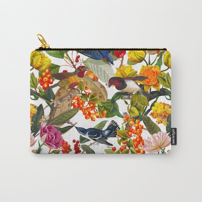 Floral and Birds XLVI Carry All Pouch Gallery Image 1