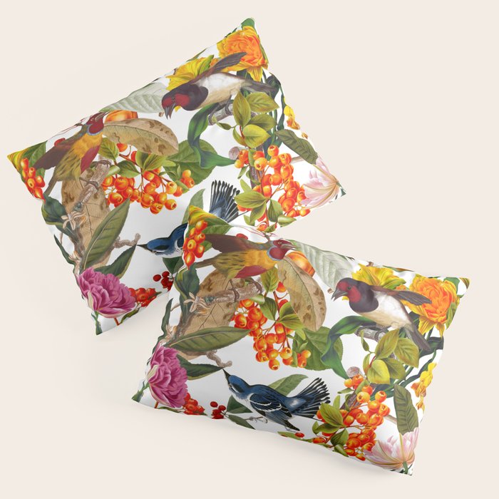 Floral and Birds XLVI Pillow Sham Gallery Image 1