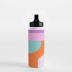 Playful Color Block Shapes in Bright Shades of Orange, Blue, Yellow, and Pink Water Bottle Gallery Image 2