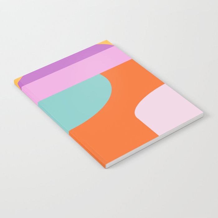 Playful Color Block Shapes in Bright Shades of Orange, Blue, Yellow, and Pink Notebook