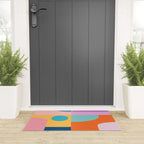 Playful Color Block Shapes in Bright Shades of Orange, Blue, Yellow, and Pink Welcome Mat Gallery Image 3