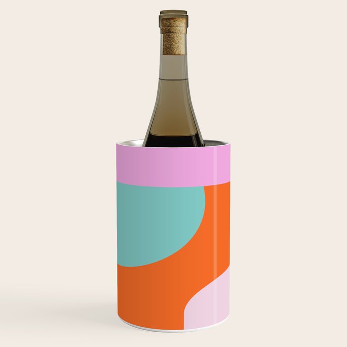 Playful Color Block Shapes in Bright Shades of Orange, Blue, Yellow, and Pink Wine Chiller Gallery Image 3