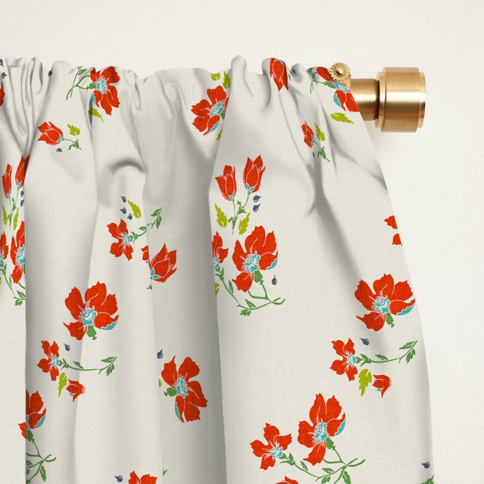 VINTAGE FLORAL Window Curtain Gallery Image 2