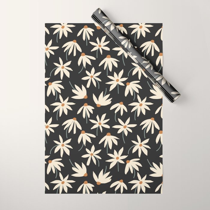 Drifting Daisies - night Wrapping Paper Gallery Image 1