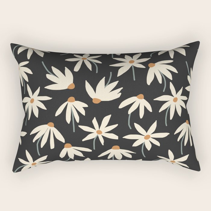 Drifting Daisies - night Rectangular Pillow Gallery Image 2