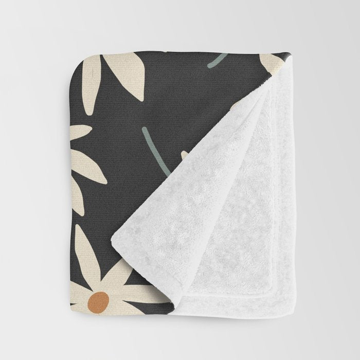 Drifting Daisies - night Throw Blanket Gallery Image 3