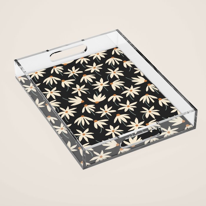Drifting Daisies - night Acrylic Tray Gallery Image 1
