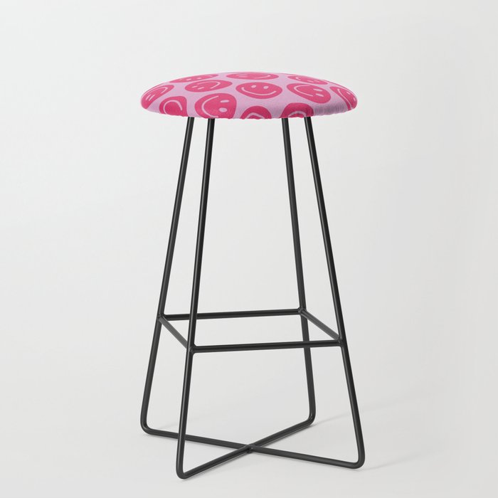 Hot Pink Smiley Faces Stool Gallery Image 1